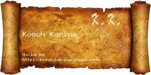 Kosch Karina névjegykártya